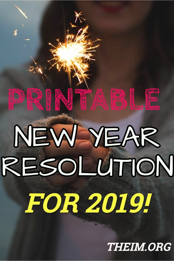 Printable new year resolutions