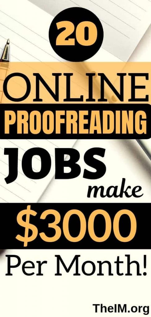 Online editing or proofreading jobs